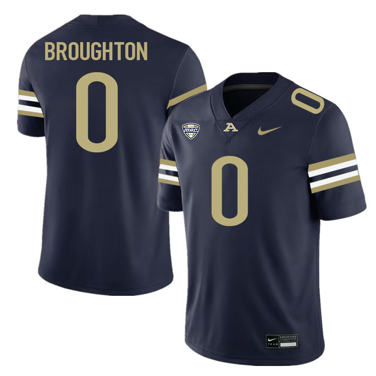 Cibastian Broughton Akron Zips Jersey,University Of Akron #0 Cibastian Broughton Jersey Youth-Navy